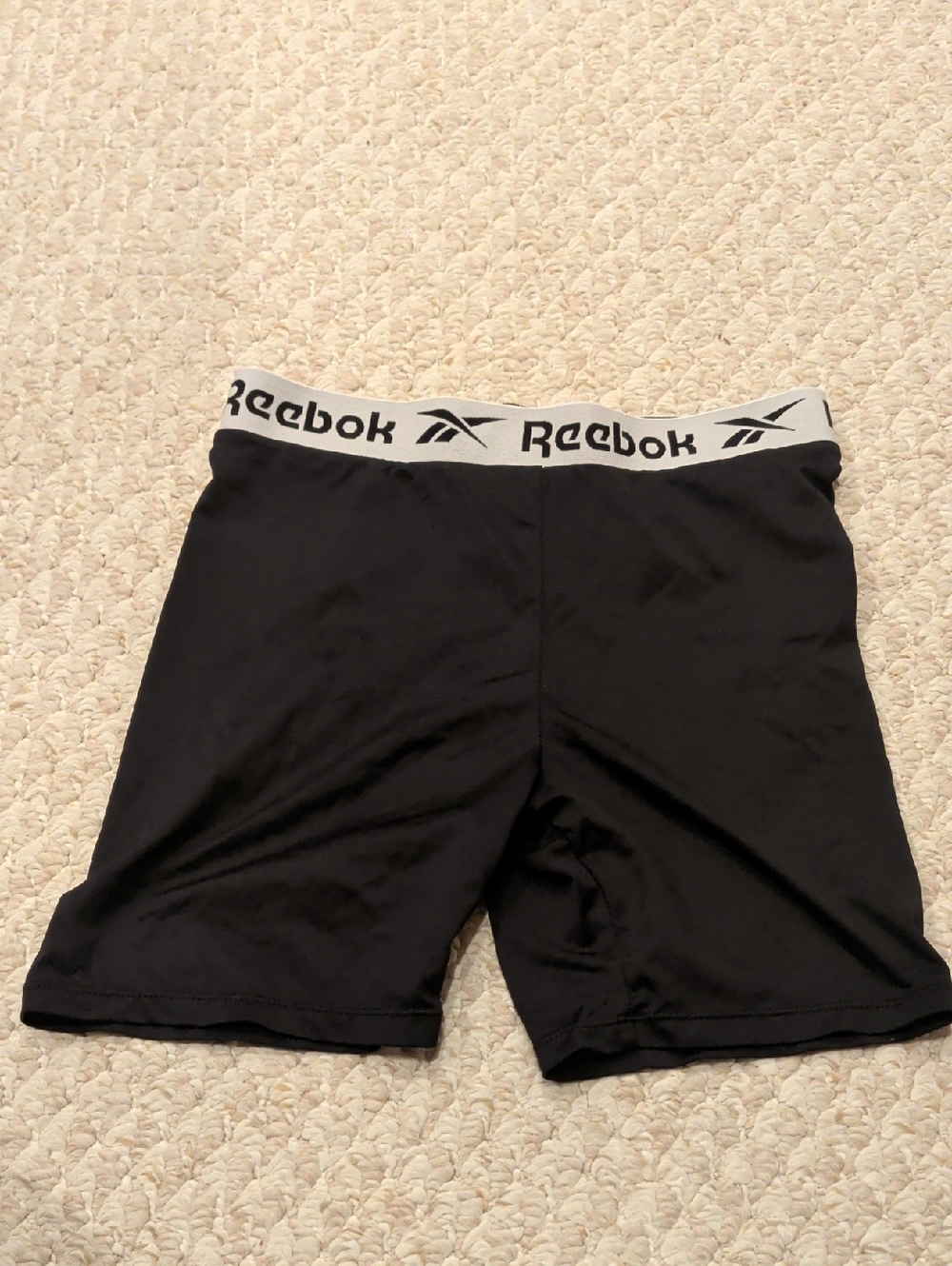Reebok Black Compression Shorts with White Branded Waistband